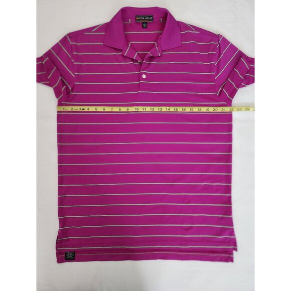 Peter Millar Men's Summer Comfort Stripe Stretch Polo Shirt Magenta Size Small - Picture 7 of 8